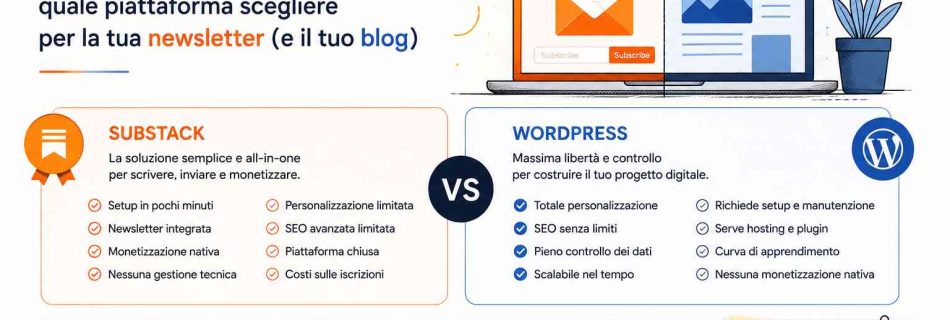 Substack o WordPress: quale piattaforma scegliere per la tua newsletter (e il tuo blog)